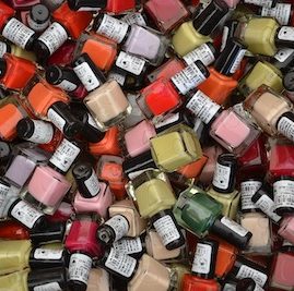 assorted colors of nail polish or varnish