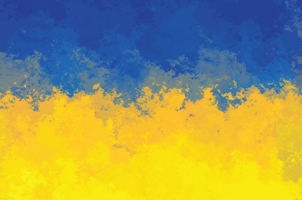 An abstract piece of the Ukranian flag colors