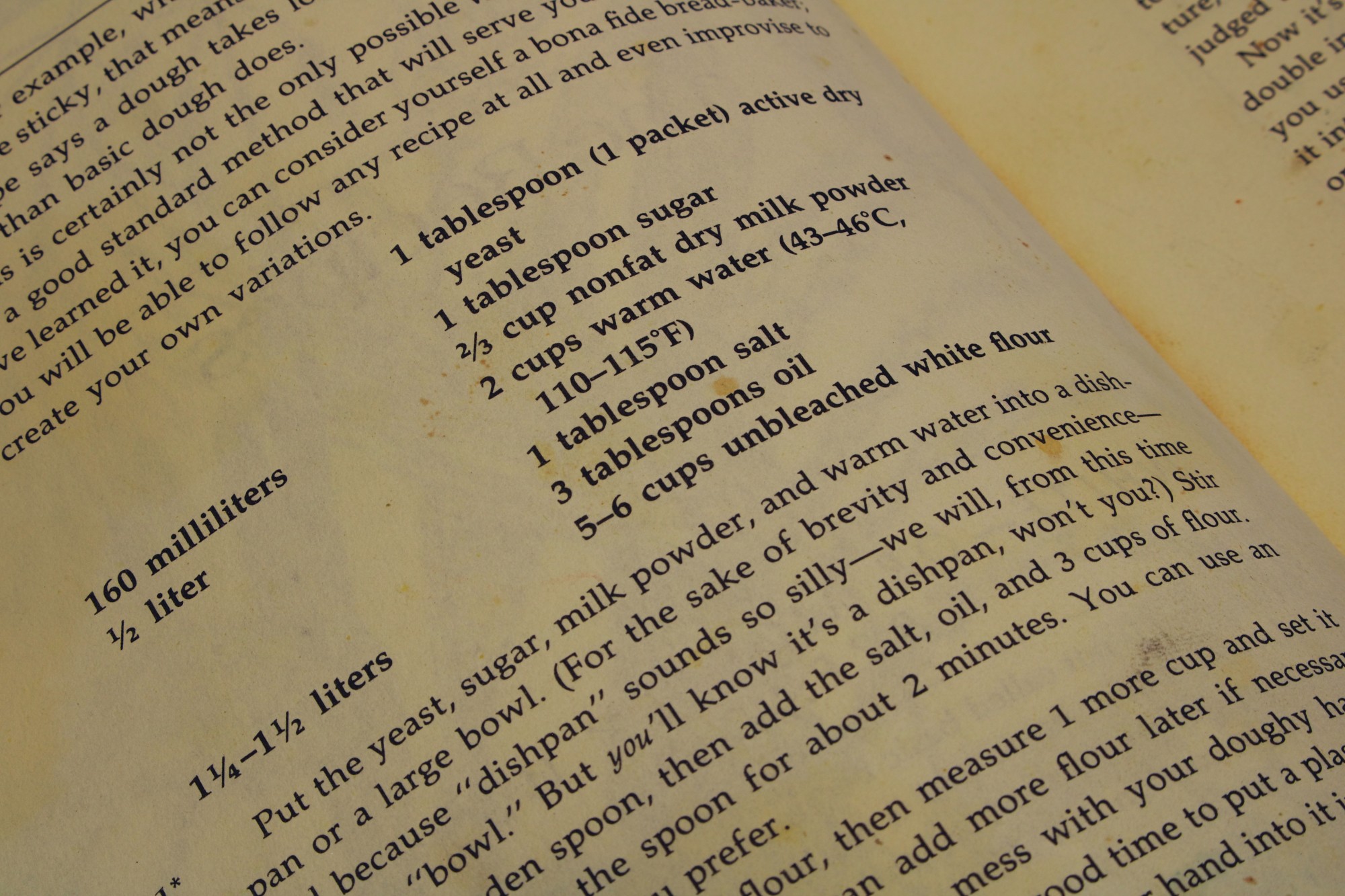 Close-up of a recipe in an old book